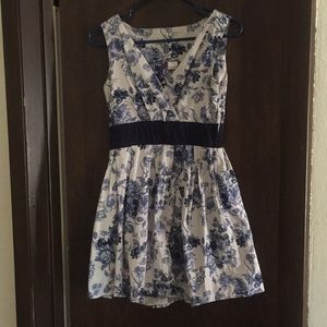 Blue and white flowery dress